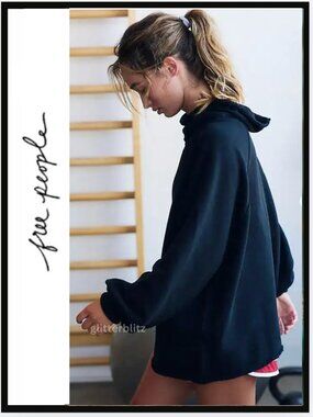 Free People Cutback Mock Neck Pullover Sweatshirt